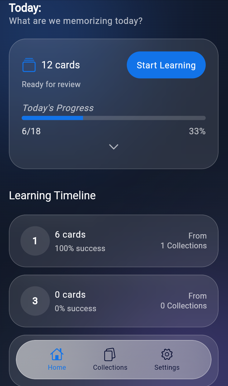 Repetit progress screen